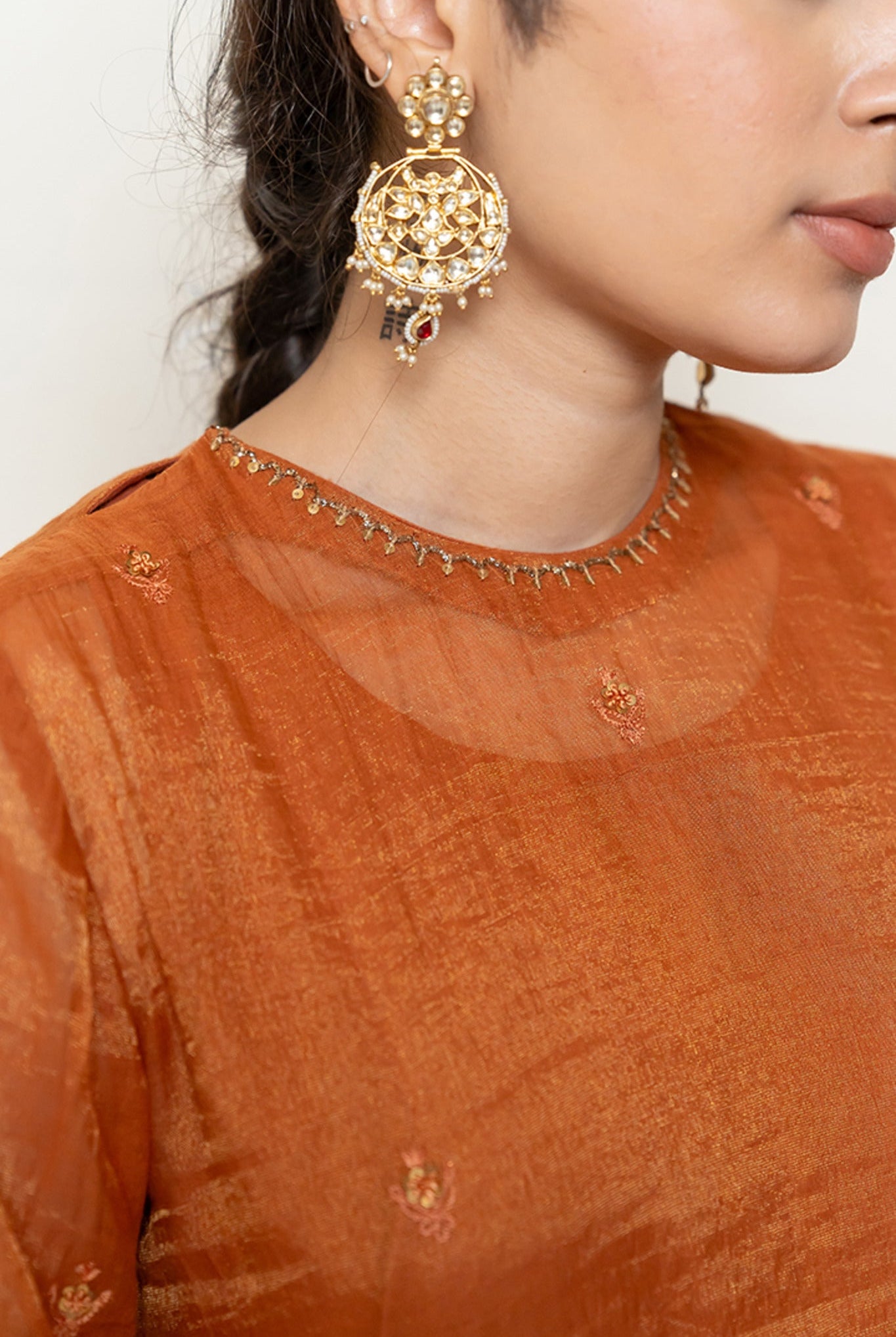 Zareen Gharara Set - Rust (Set of 3) - CiceroniKurta Set, Festive wearNirjara