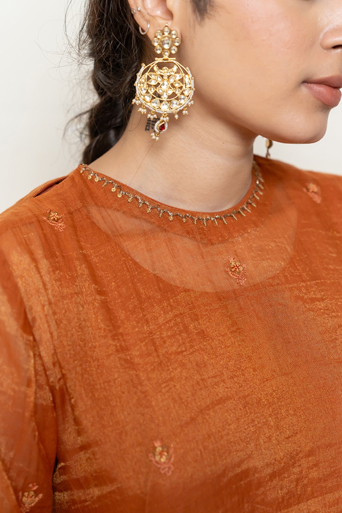 Zareen Gharara Set - Rust (Set of 3) - CiceroniKurta Set, Festive wearNirjara