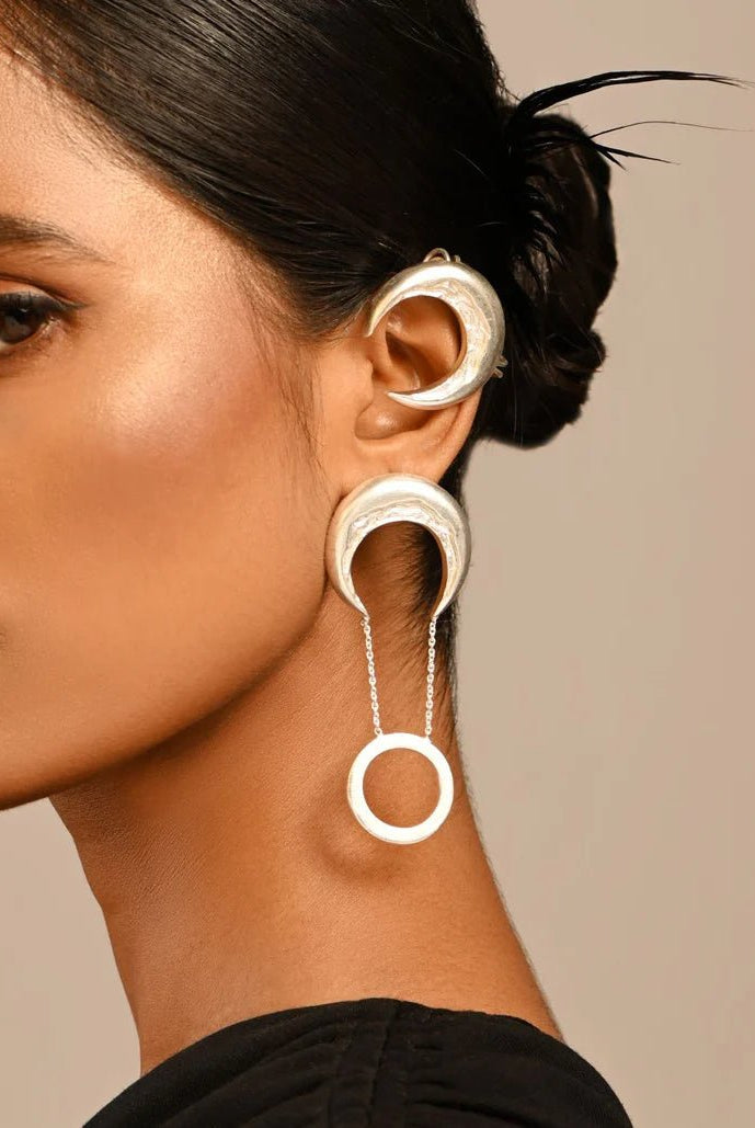 Zooni Ear Cuff - Silver - CiceroniEarringsBatoki