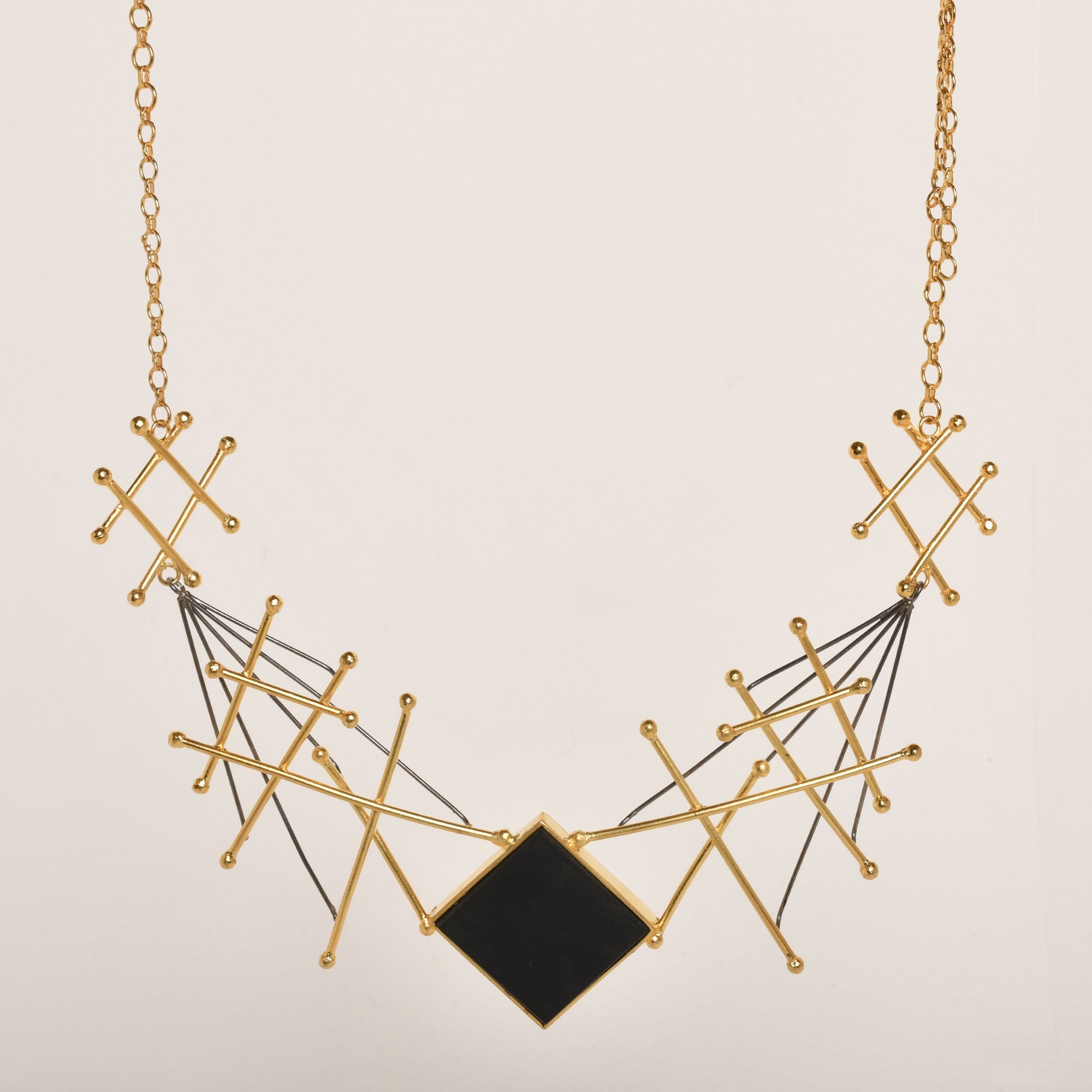 A Web Of Gold Neckpiece - CiceroniNeckpieceZaza by Somya
