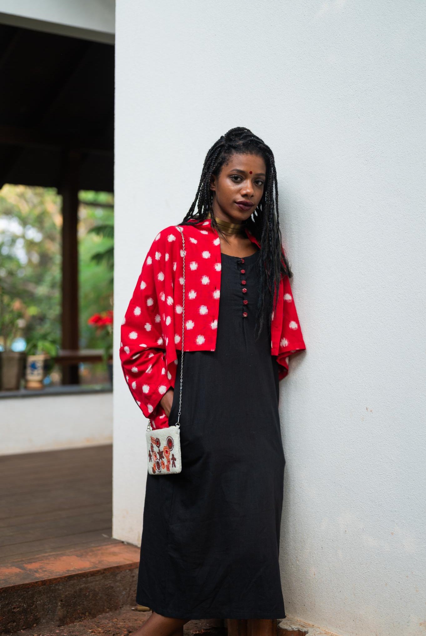 Aastey Dress with Ikat Jacket - CiceroniDressesPrathaa