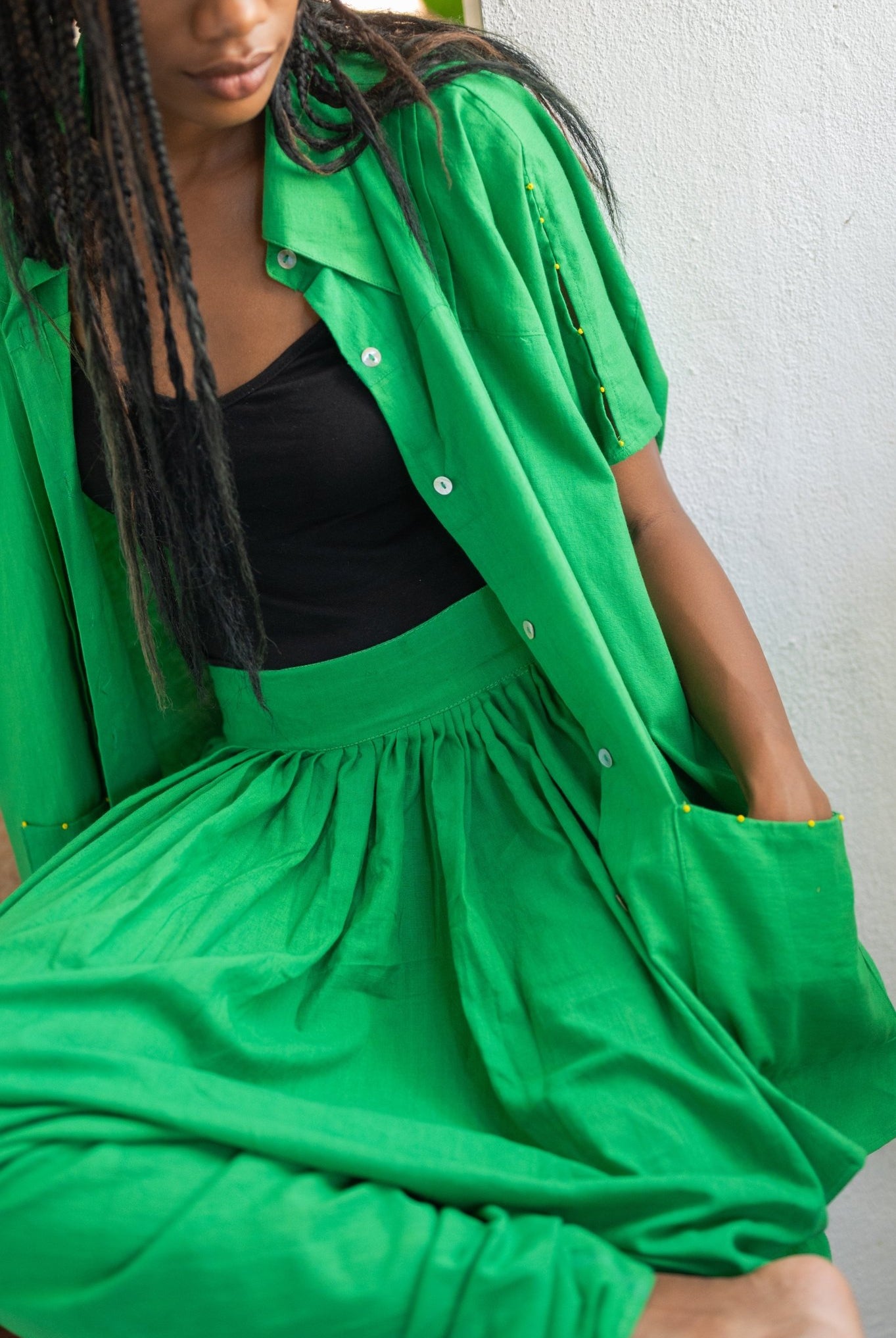 Aastey Green Mul Dhoti - CiceroniDhotiPrathaa