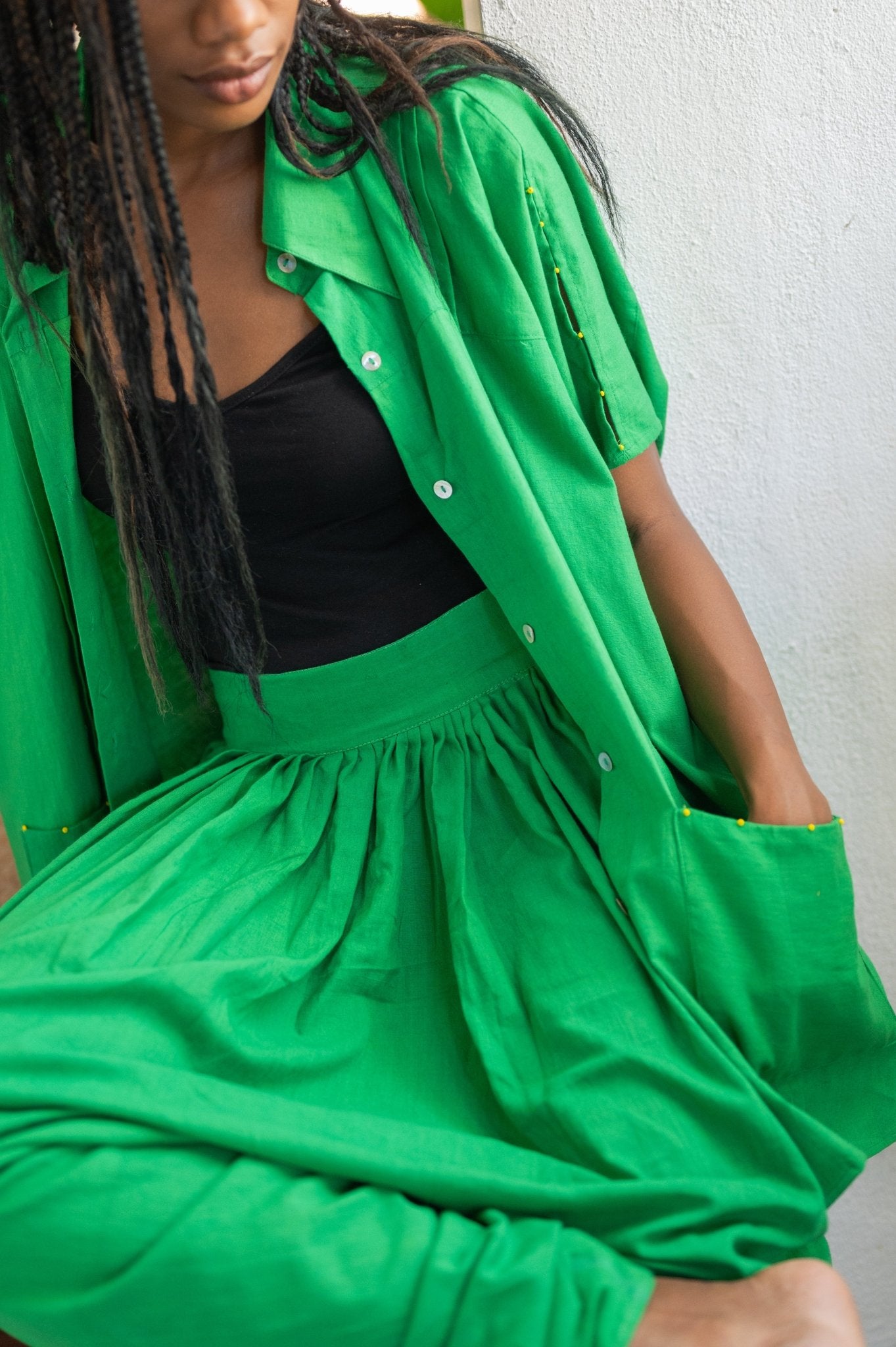 Aastey Green Mul Dhoti - CiceroniDhotiPrathaa