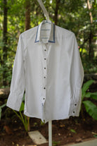 Accented Collar White Shirt - CiceroniShirtsPrachi Kamat