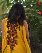 Ajrakh Chandelier Neckpiece - Seven Strings - CiceroniNeckpieceD I T I