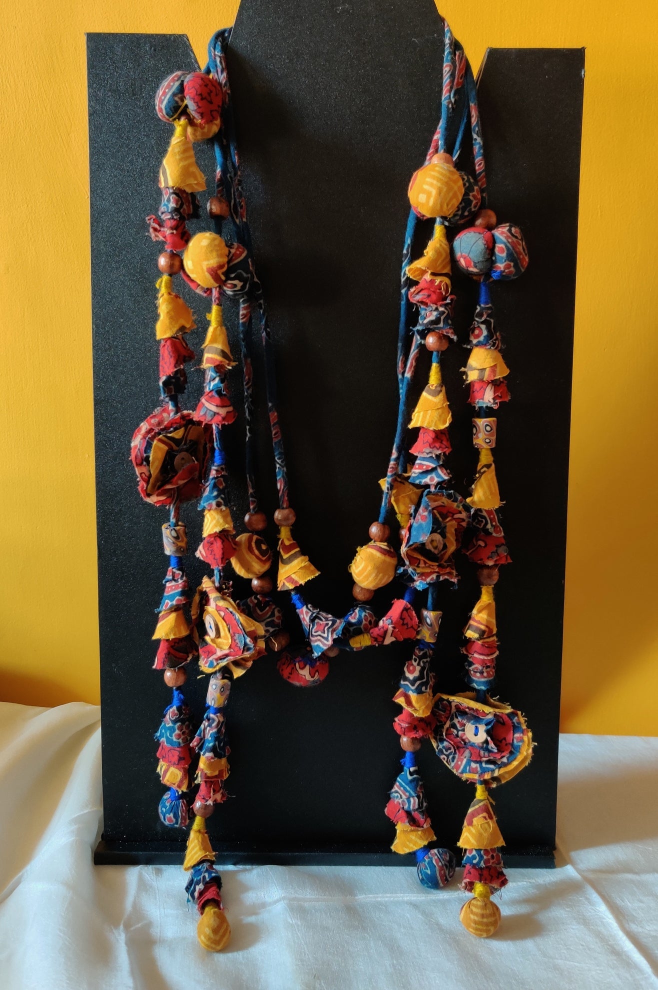 Ajrakh Fabric Layered Neckpiece - CiceroniD I T I