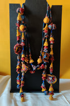 Ajrakh Fabric Layered Neckpiece - CiceroniD I T I