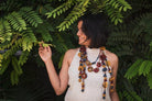 Ajrakh Fabric Layered Neckpiece - CiceroniNeckpieceD I T I