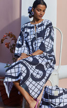 Alba Kaftaan In Ying Yang Print - CiceroniHappi Space