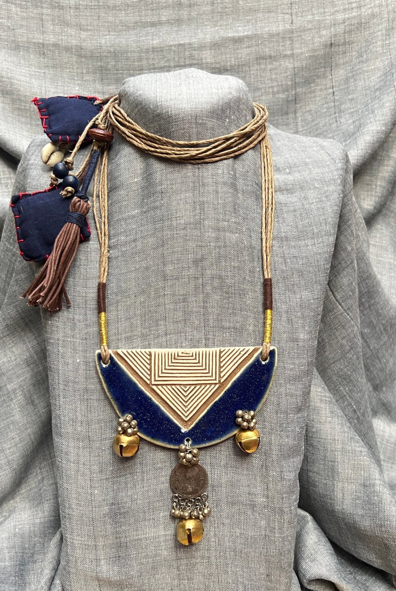 Ardh Vratt Neckpiece - Blue - CiceroniNeckpieceChaakmaati