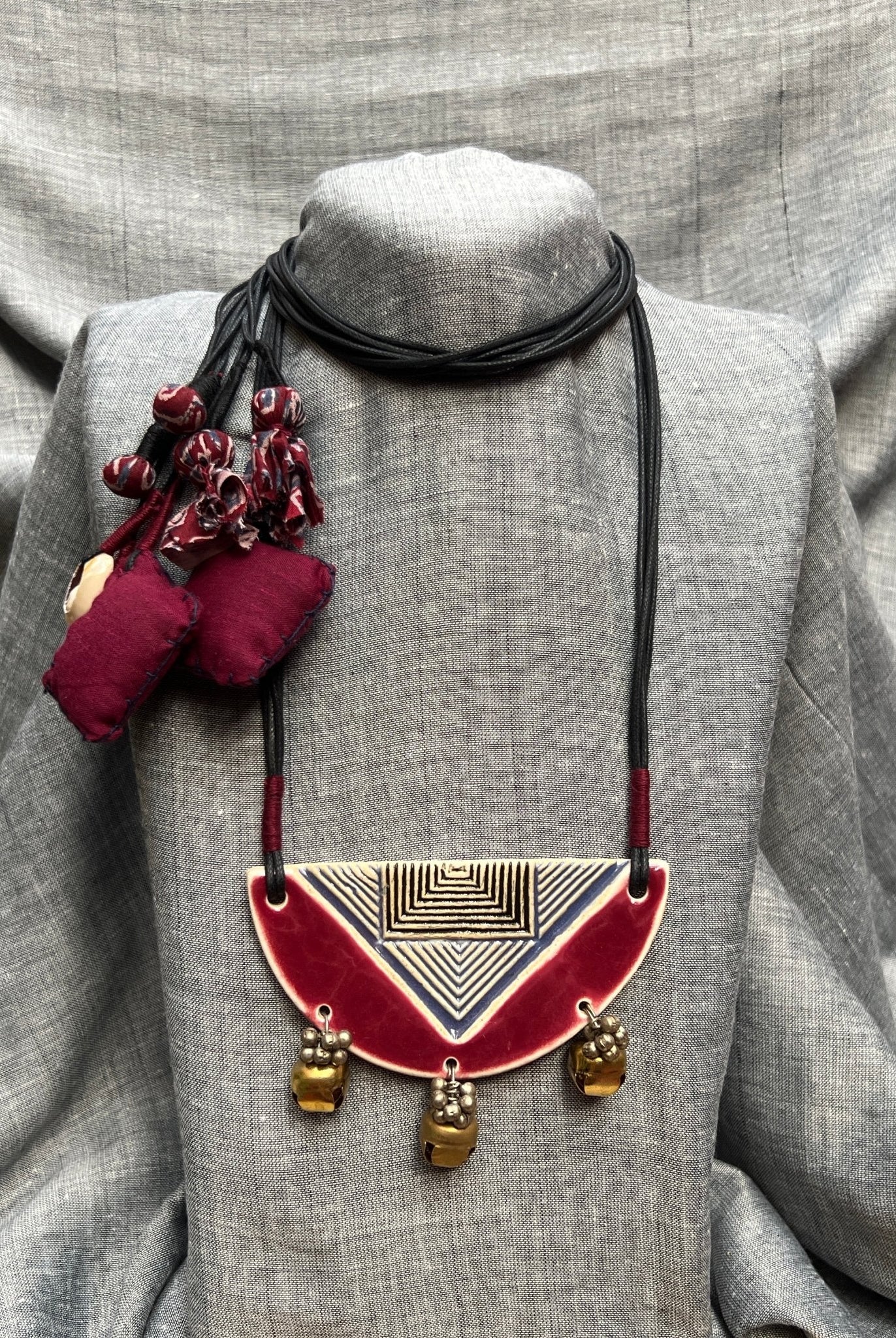 Ardh Vratt Neckpiece - Cherry - CiceroniNeckpieceChaakmaati