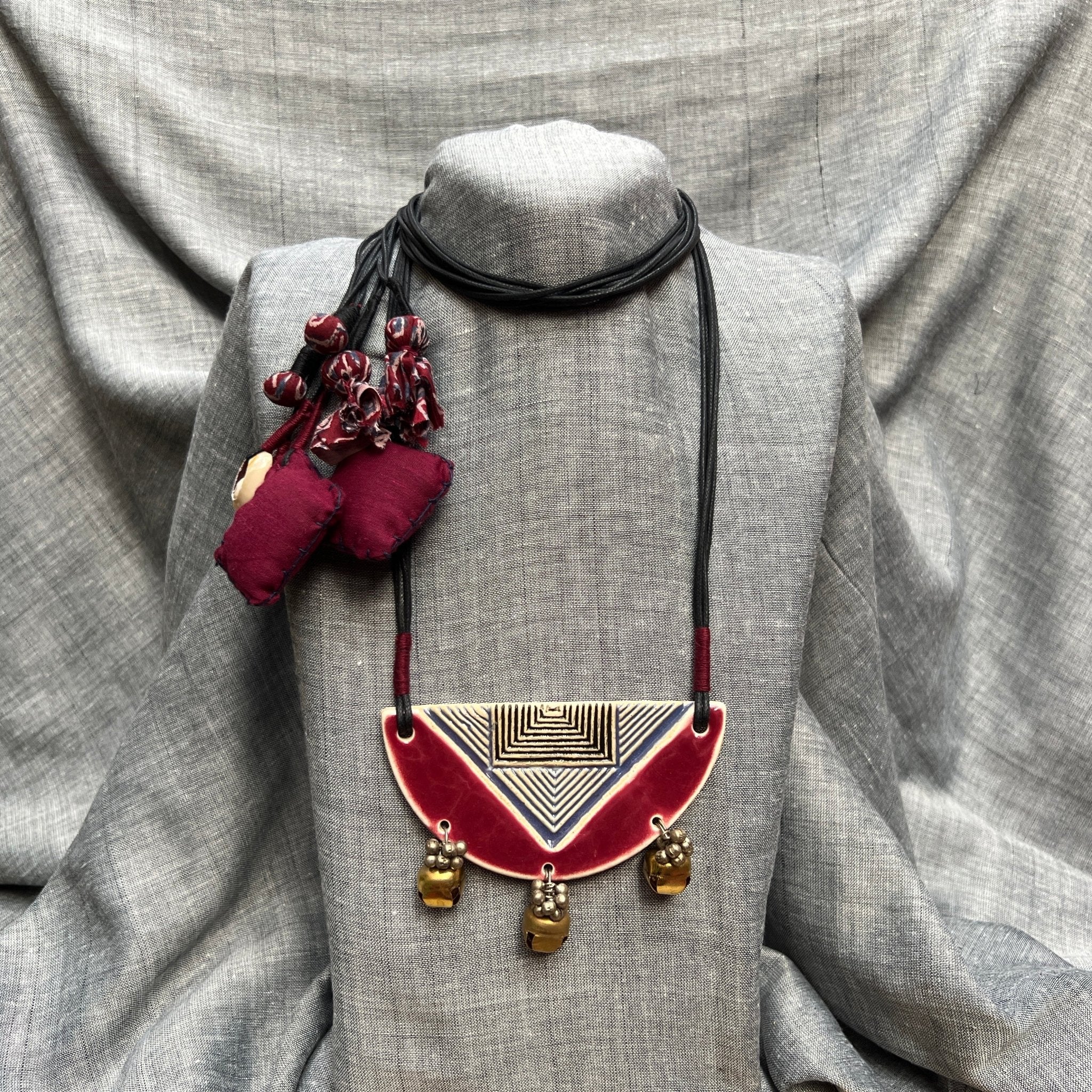 Ardh Vratt Neckpiece - Cherry - CiceroniNeckpieceChaakmaati