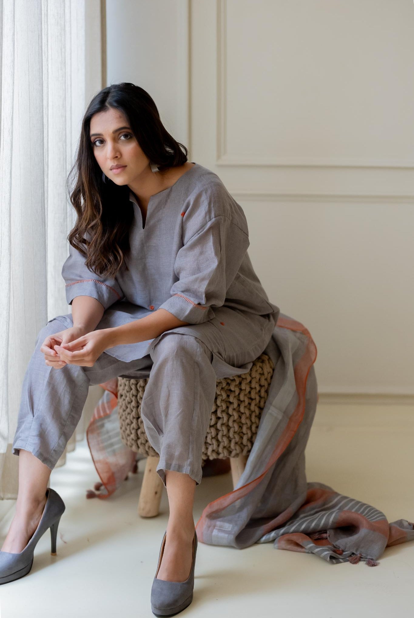 Ashes and Ambers Linen Kurta Set - CiceroniKurta SetSilai Studio