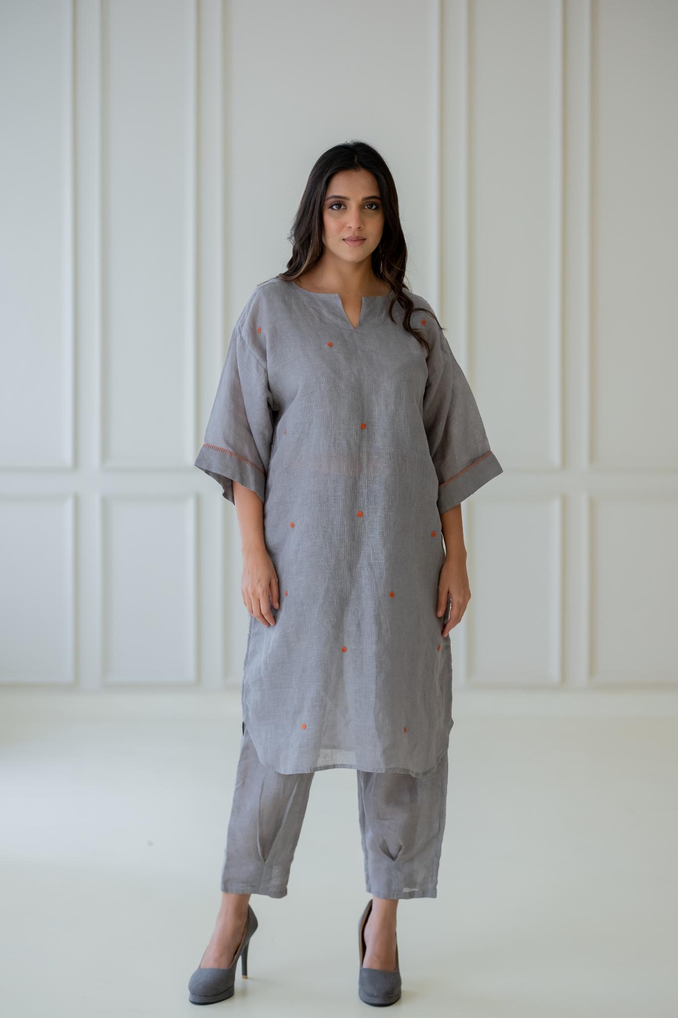 Ashes and Ambers Linen Kurta Set - CiceroniKurta SetSilai Studio