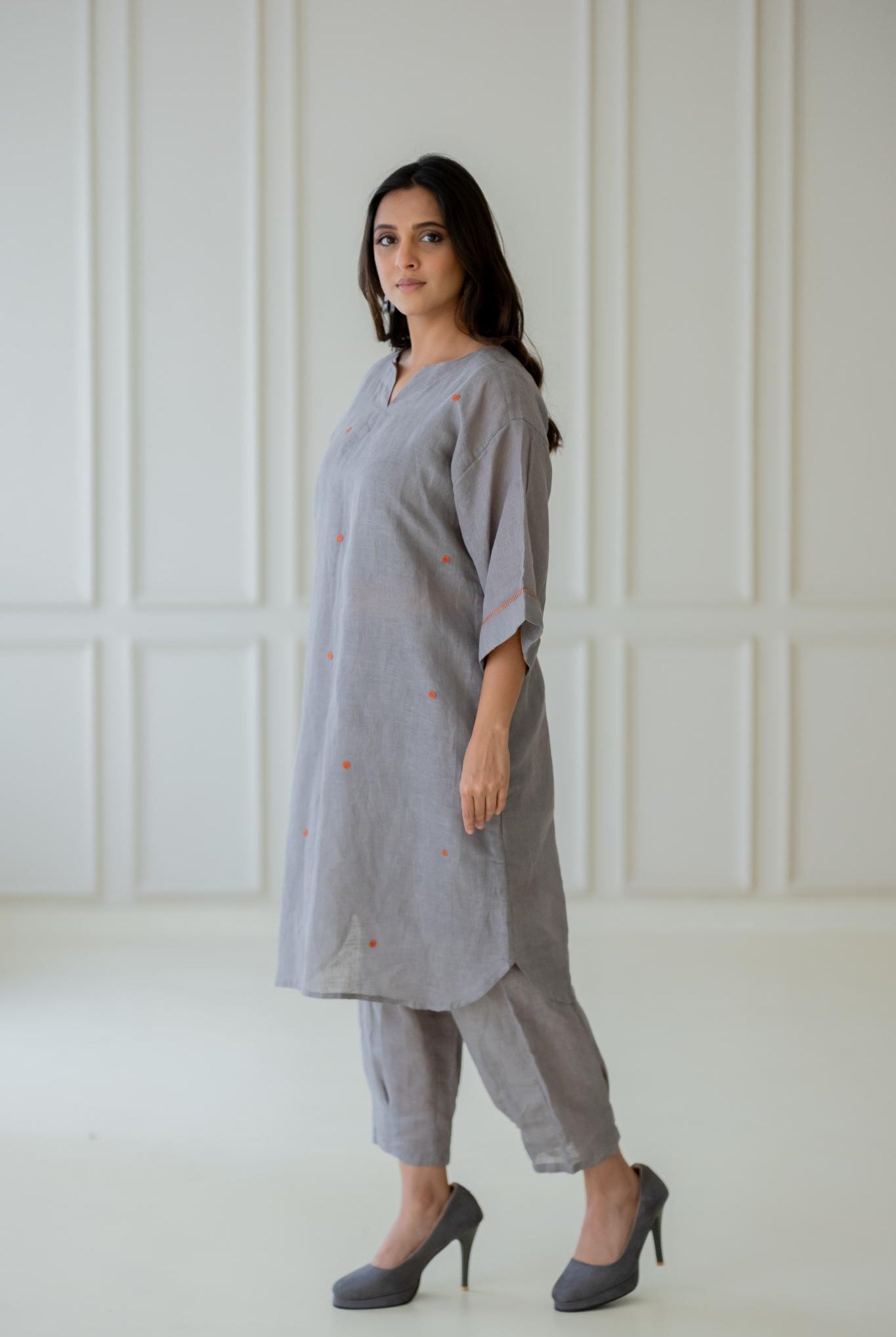 Ashes and Ambers Linen Kurta Set - CiceroniKurta SetSilai Studio