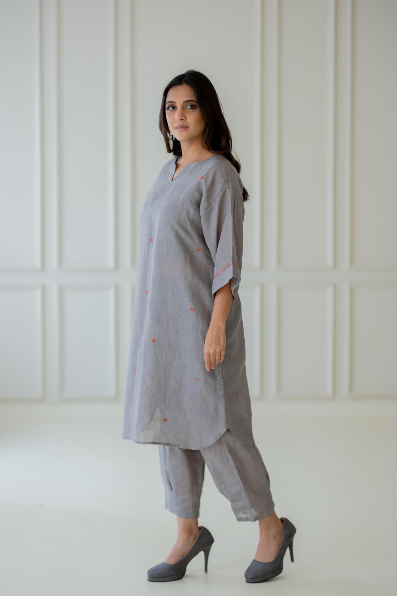 Ashes and Ambers Linen Kurta Set - CiceroniKurta SetSilai Studio