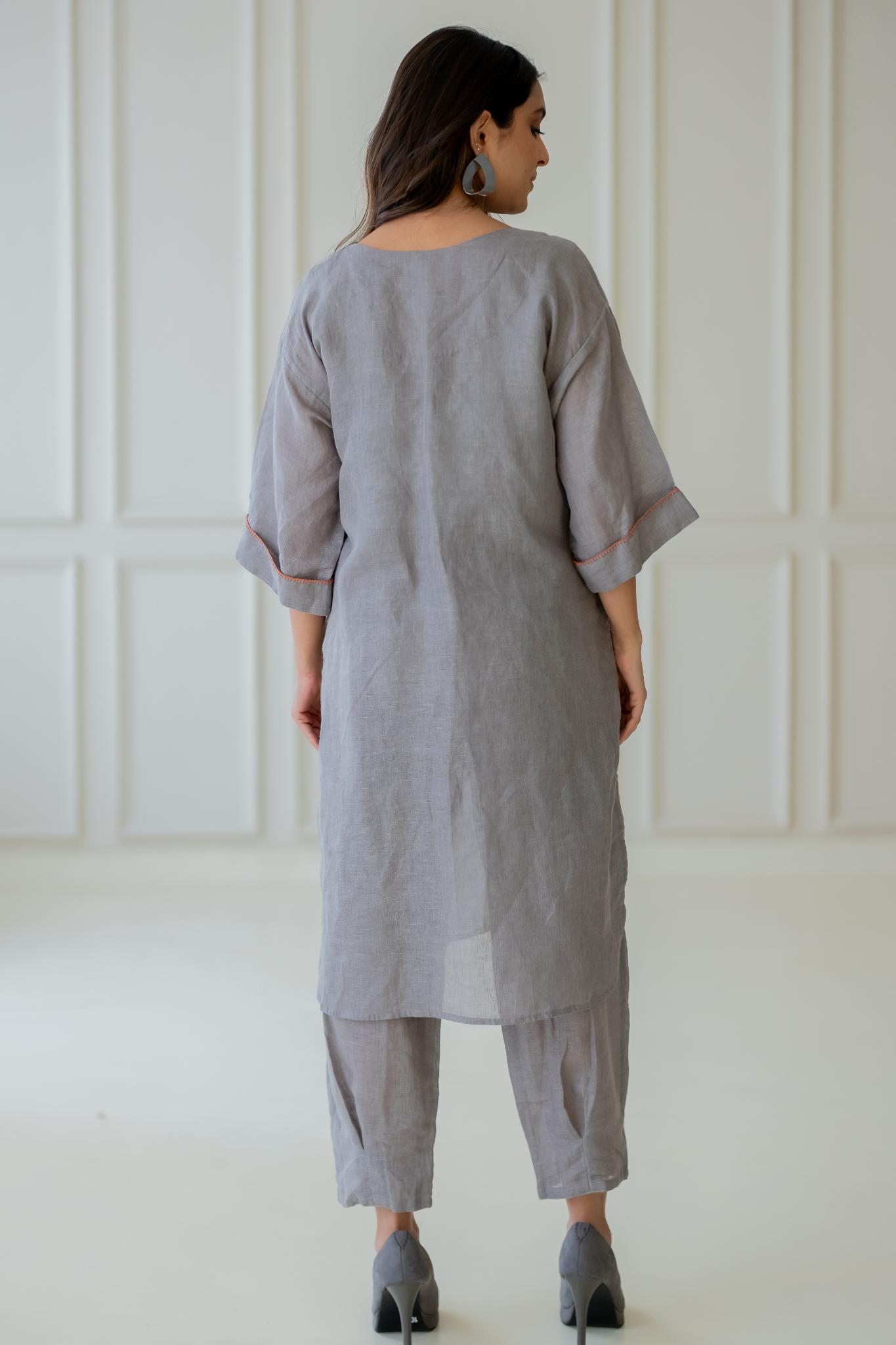 Ashes and Ambers Linen Kurta Set - CiceroniKurta SetSilai Studio
