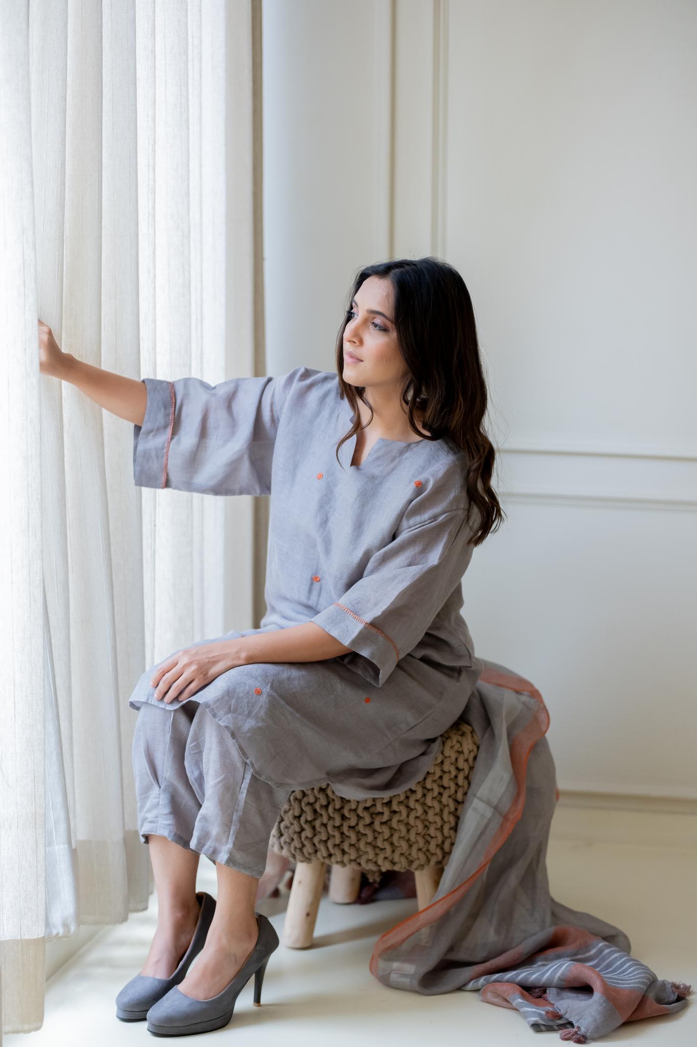 Ashes and Ambers Linen Kurta Set - CiceroniKurta SetSilai Studio