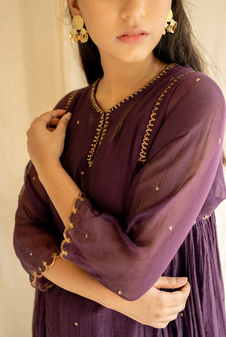 Aubergine Arsh Kurta Set - CiceroniNirjara