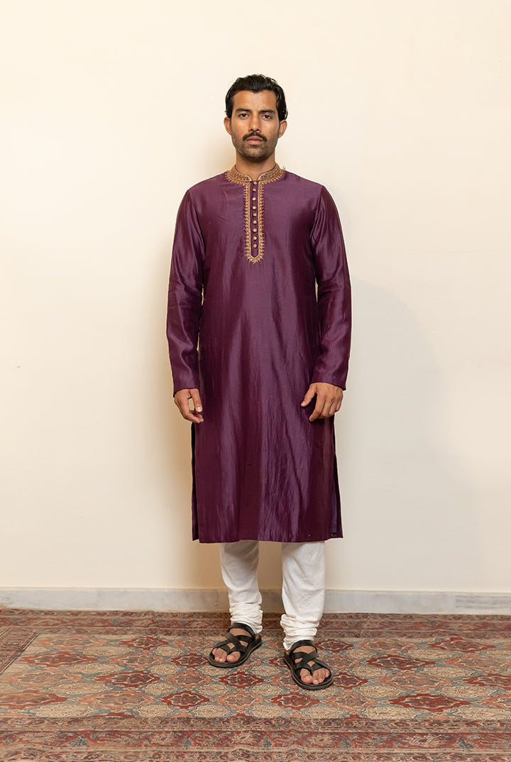 Aubergine Nawab Kurta - CiceroniKurtaNirjara