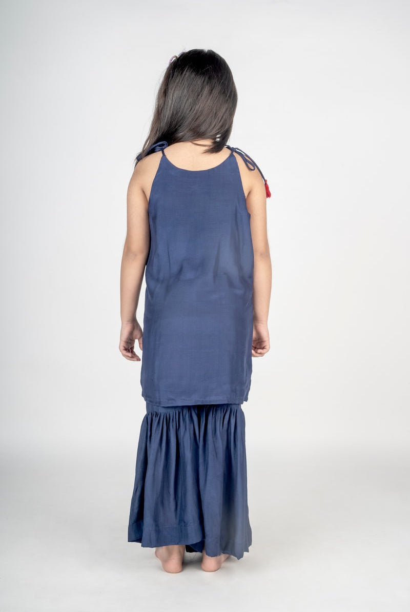 Baagh Hand Embroidered Navy Blue Kurta Set - CiceroniKurta Set, Festive wearMr. Brat