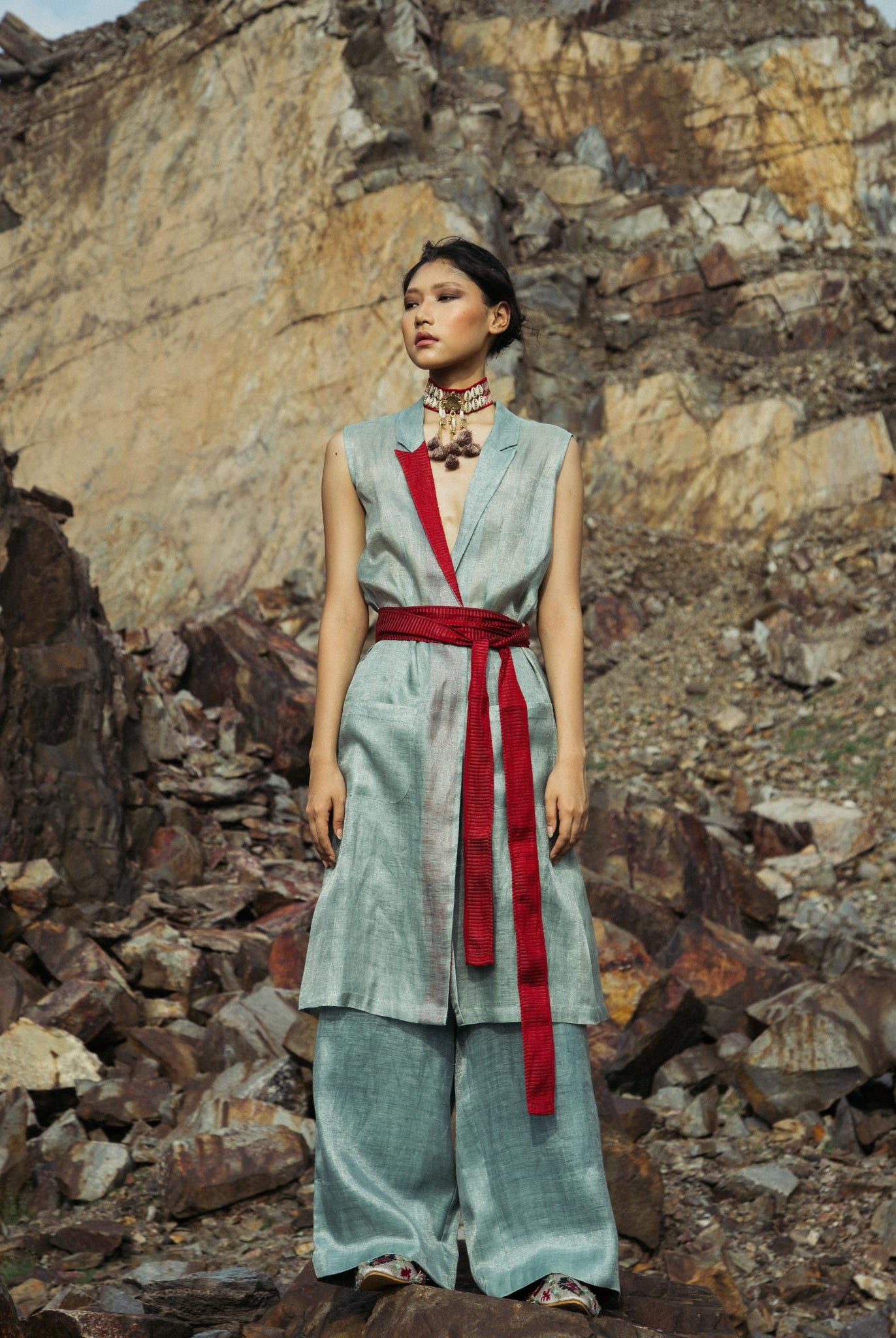 Belted Gilet Co-ord Set - CiceroniCo-ord SetPriyanca Khanna