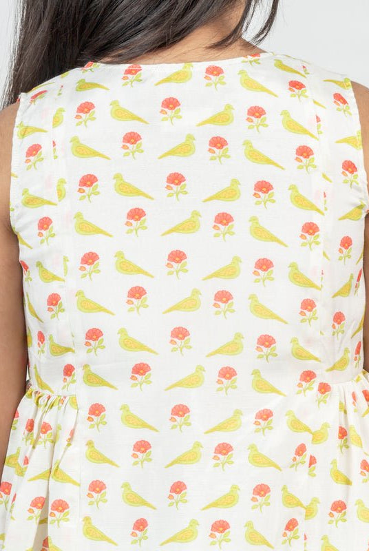 Bird Printed Angrakha Dress - CiceroniDressesMr. Brat