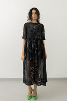 Black Bandhani Dress - CiceroniDressesSilai Studio