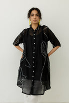 Black Bandhani Tunic - CiceroniTunicsSilai Studio