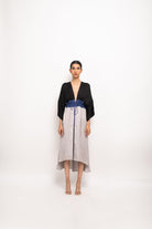 Black-Blue-Grey High Low Cape - CiceroniDressNeora