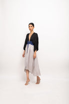 Black-Blue-Grey High Low Cape - CiceroniDressNeora