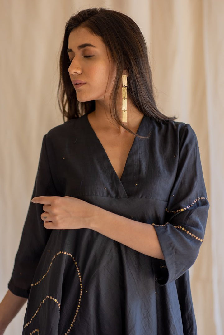 Black Maheem Kurta Set - CiceroniNirjara
