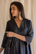 Black Maheem Kurta Set - CiceroniNirjara
