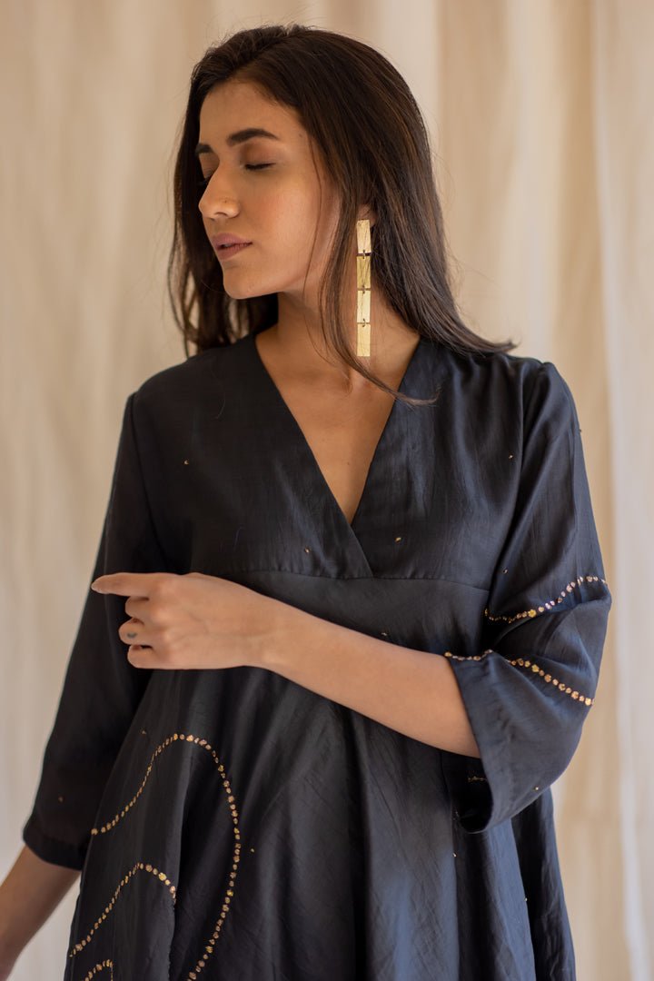 Black Maheem Kurta Set - CiceroniNirjara