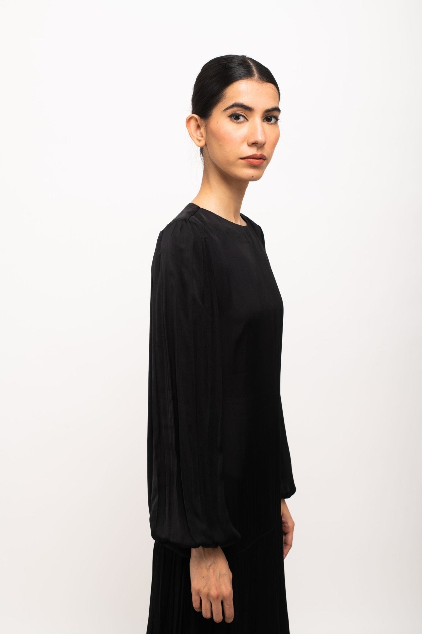 Black-Neon Gather Maxi Dress - CiceroniDressesNeora