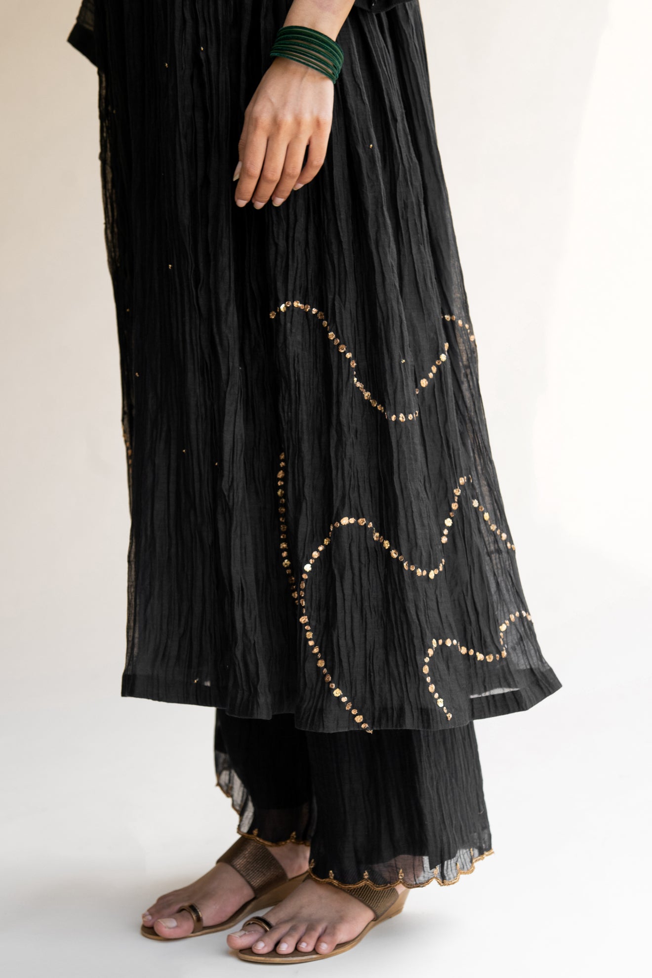 Black Shabnam Kurta Set - CiceroniNirjara