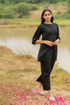 Black Short Kurta with Pants - CiceroniKurta SetMaidaan