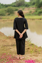 Black Short Kurta with Pants - CiceroniKurta SetMaidaan