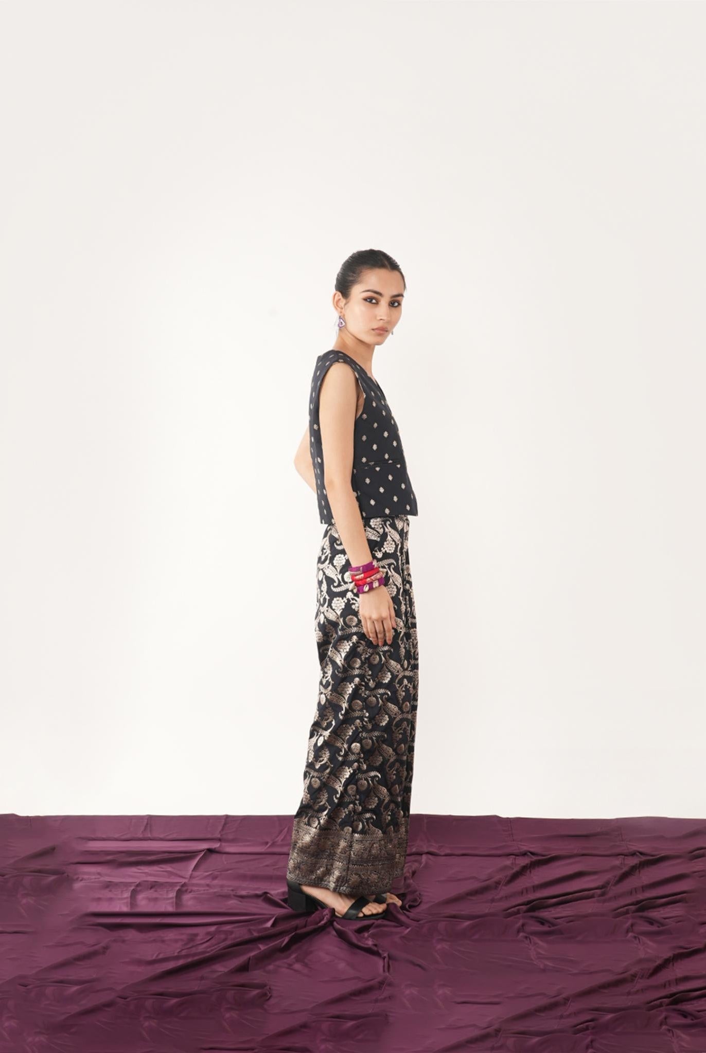 Black Silk Waistcoat - CiceroniWaistcoatShriya Singhi