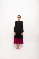 Black-Wine Gather Maxi Dress - CiceroniDressNeora