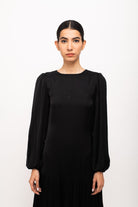 Black-Wine Gather Maxi Dress - CiceroniDressNeora