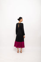 Black-Wine Gather Maxi Dress - CiceroniDressNeora