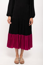 Black-Wine Gather Maxi Dress - CiceroniDressNeora