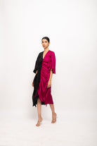 Black-Wine Kaftan Bodycon Dress - CiceroniDressesNeora