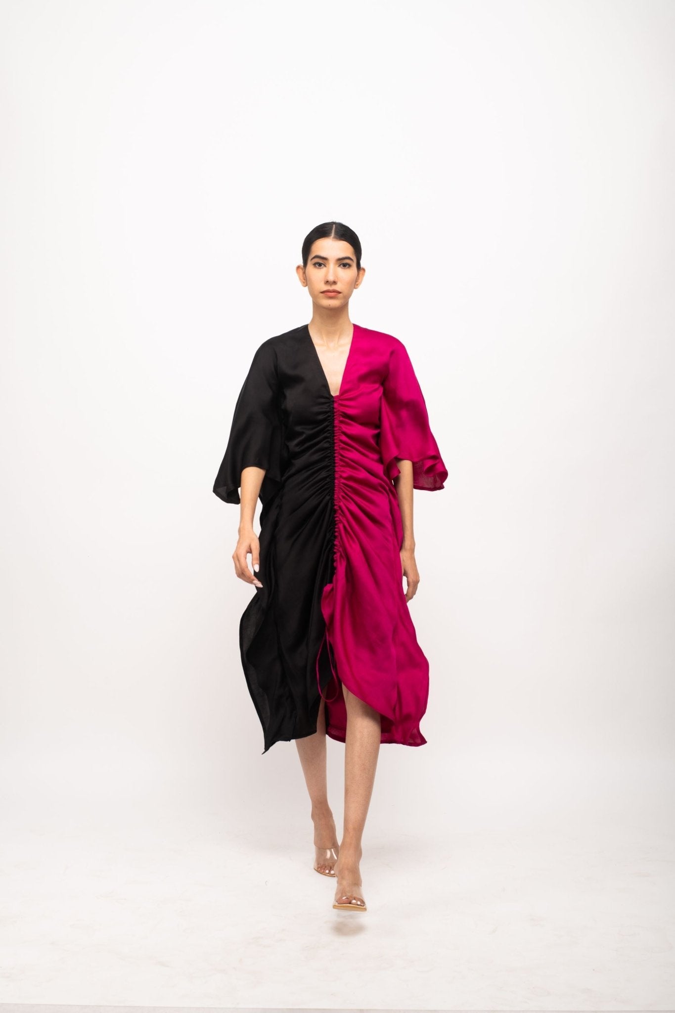 Black-Wine Kaftan Bodycon Dress - CiceroniDressesNeora