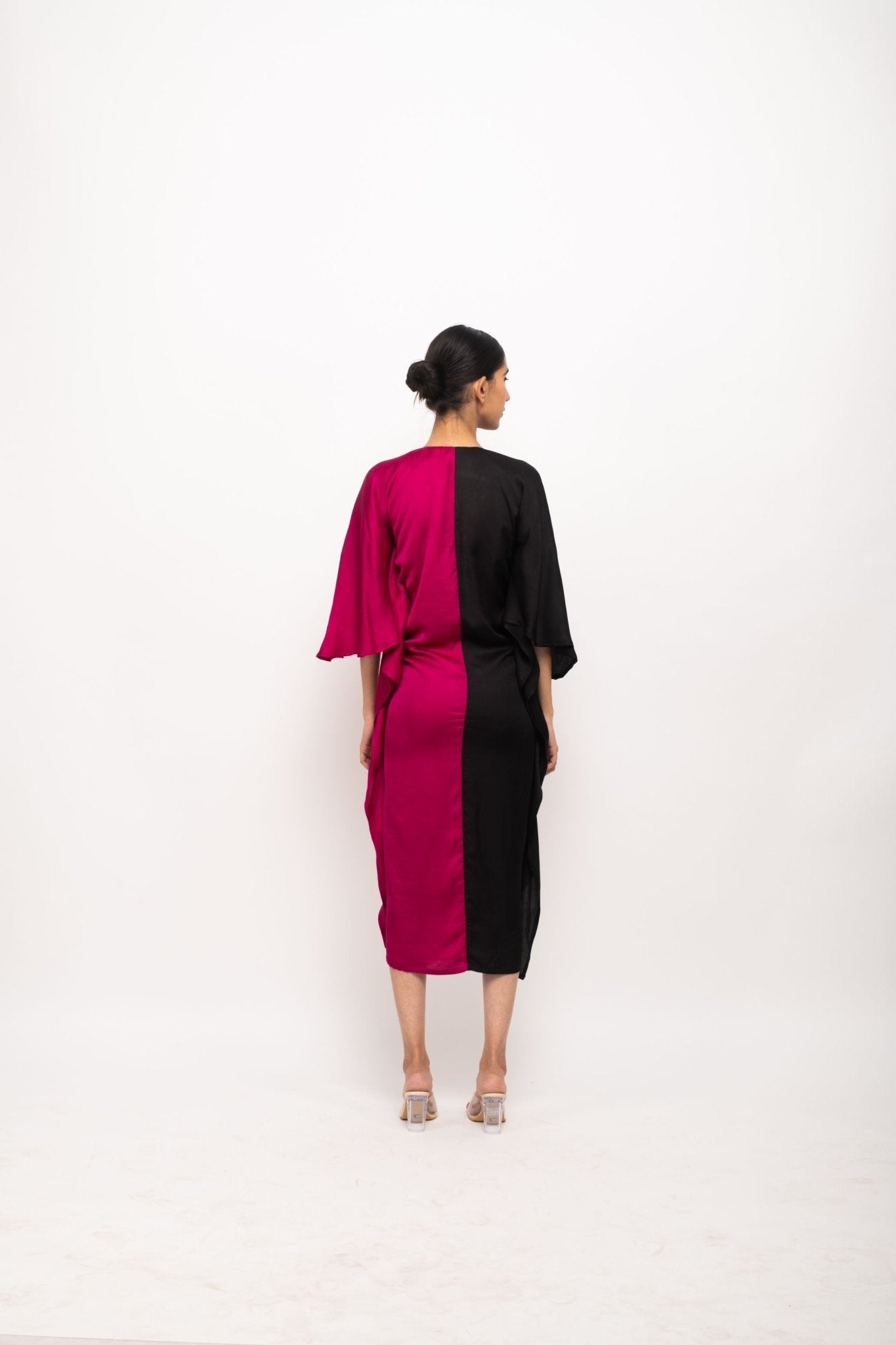 Black-Wine Kaftan Bodycon Dress - CiceroniDressesNeora