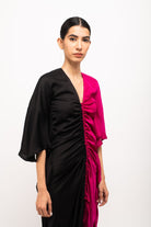 Black-Wine Kaftan Bodycon Dress - CiceroniDressesNeora