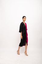 Black-Wine Kaftan Bodycon Dress - CiceroniDressesNeora