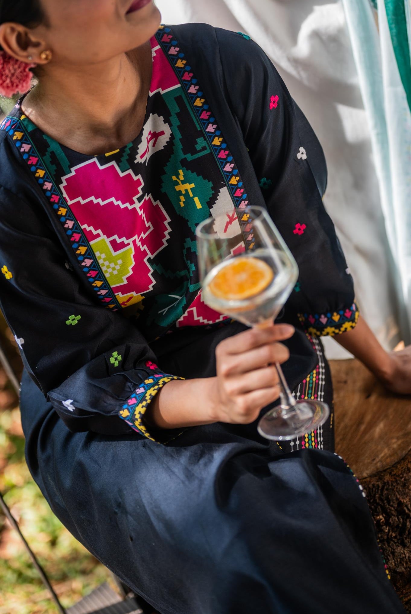 Blooming in Dark Kurta Set - CiceroniKurta SetPrachi Kamat