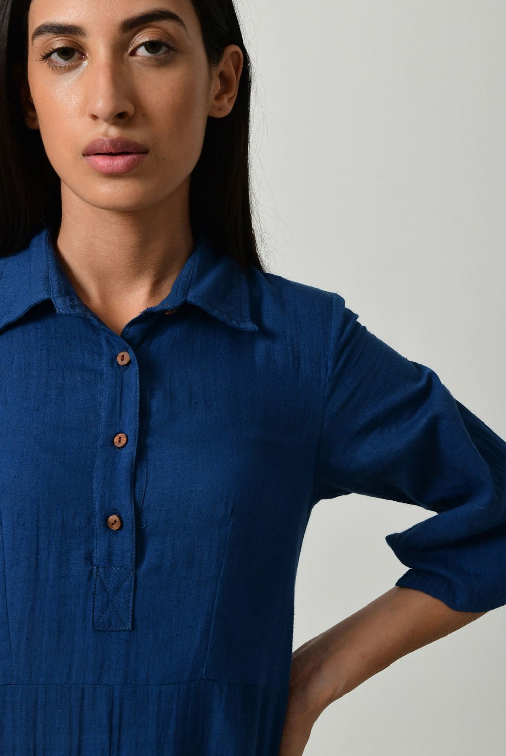 Blue Collar Jumpy Dress - CiceroniDressesRias Jaipur